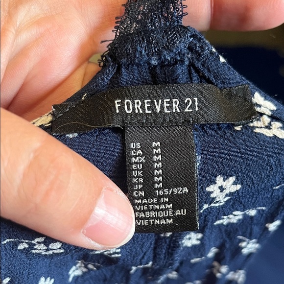 Floral Halter Top - Navy and White - Picture 2 of 2